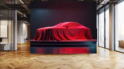 Red car unveiling on a stage Wall mural