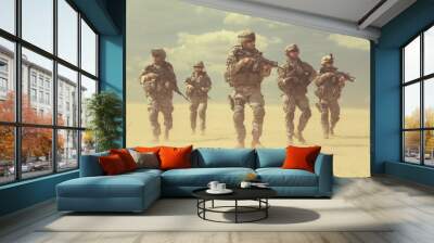 infantrymen in action Wall mural