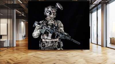 Marine rider with night vision goggles portrait Wall mural