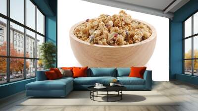 granola close up isolated on white background. Wall mural