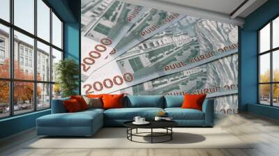 Armenian currency. Armenian dram.
Banknotes of the Republic of Armenia. Wall mural