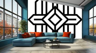 Abstract art deco design element, linear decorative vintage design element. Wall mural