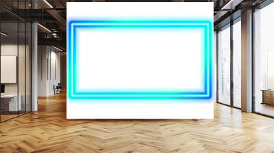 Neon frame, vibrant colored glowing neon frame with transparent background Wall mural