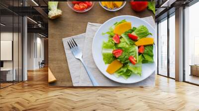 fresh salad on a plate Wall mural