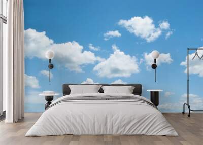 Many small clouds in blue sky.Summer cloudy.White clouds floating in the sky Wall mural