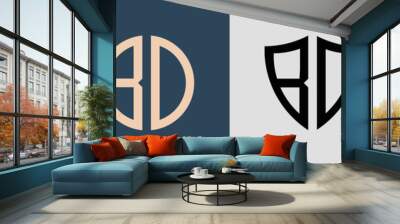 Creative simple Initial Letters BD Logo Designs Bundle. Wall mural