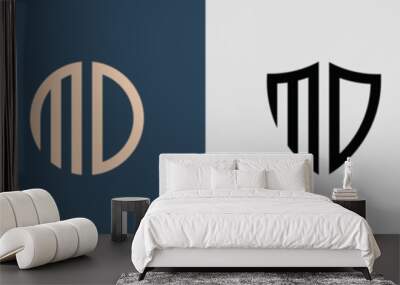 Creative simple Initial Letters MD Logo Designs Bundle. Wall mural