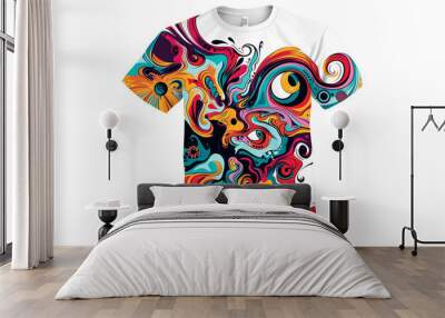 T-shirt design with colorful abstract pattern. Vector illustration.T-shirt design with colorful abstract pattern on white background. Vector illustration. Wall mural