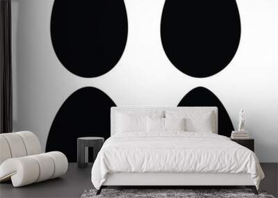 Easter egg black Silhouette vector Wall mural