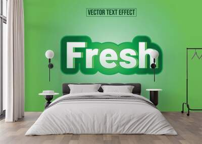 Modern 3d Vector Fresh Text Effect  Wall mural