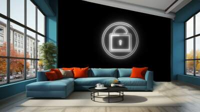 Lock icon. Outline pad lock icon on background. Vector illustration Wall mural