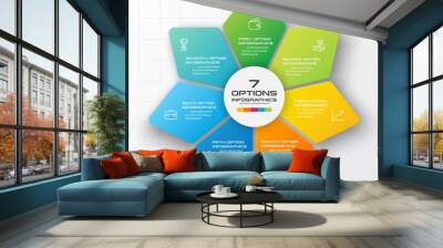 Vector star for infographic,Business concept with 6 options. Wall mural