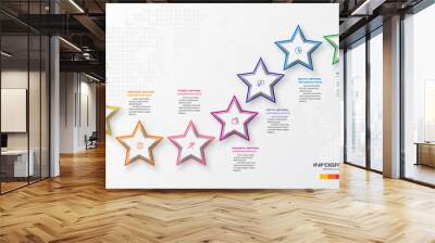 Vector star for infographic,Business concept with 7 options. Wall mural