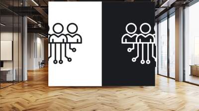 HR strategy icon designed in a line style on white background. Wall mural