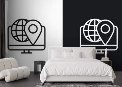 IP icon designed in a line style on white background. Wall mural