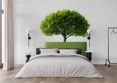 3D Icon Person with Tree Growing from Green Wallet concept as A person with a tree growing from a green wallet set against a blank background with ample space for text or design elements symbolizing f Wall mural