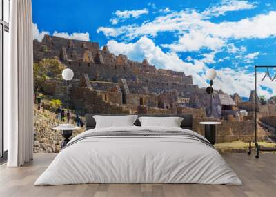 View of the ancient city of Machu Picchu, Peru. Wall mural