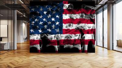 Smoking flag of america, usa Wall mural