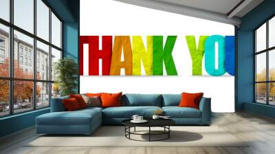 Thank you paper banner illustration Wall mural