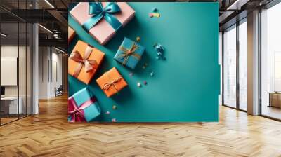 Birthday items with plain background Wall mural