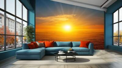 sunset over the sea Wall mural