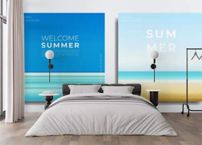 Abstract summer background bundle, gradient with summer, beach, sea colors Wall mural