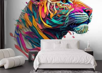 Multicolored animal 3d for t-shirt printing design and various uses Wall mural