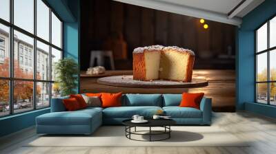 chiffon cake served on a plate Wall mural