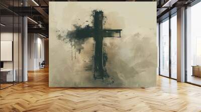 Illustration of a Christian Cross, religion, faith, Christianity  Wall mural