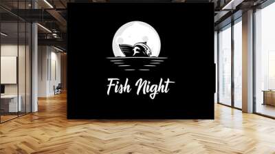 fish night fishing logo  Wall mural