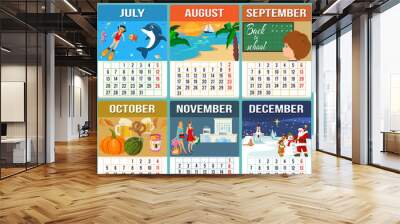 Calendar 2015  Six Months of New Year -set 2 Wall mural