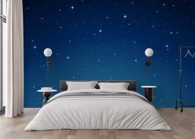 blue night sky with stars vector illustration Wall mural