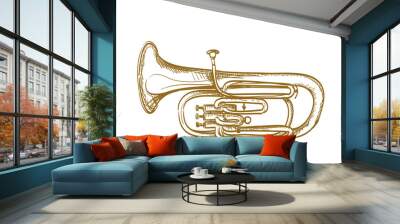 hand drawn baritone horn Wall mural