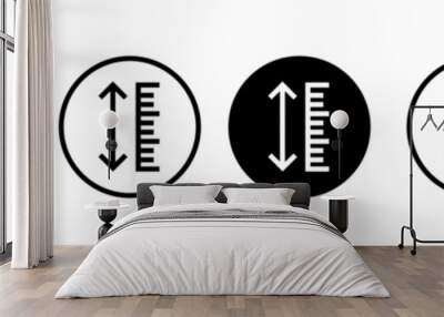 adjustable height icon set. adjust length vector symbol. size adjustment arrow sign. Wall mural