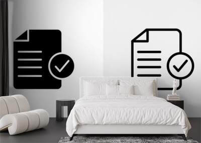 Document accept vector icon set. Wall mural