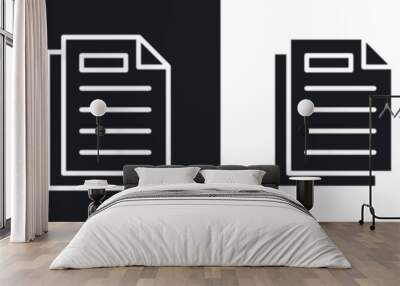 Duplicate icon set. copy data files vector symbol. matching duplicity sign. copy button in black filled and outlined style. Wall mural