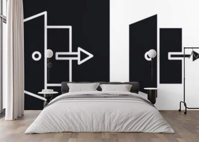 Exit icon set. output vector symbol. quit or logout button sign. outside pictogram. Wall mural