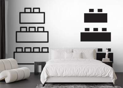 lego thin line icon set Wall mural