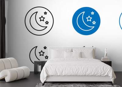 Moon icon in vector format Wall mural