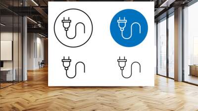 Plug vector icon set in black and blue color. Wall mural