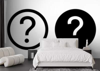 Question mark icon. Outlined Help vector symbol. faq sign for web and app ui design. Wall mural