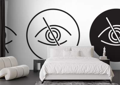 Sensitive content vector icon set black filled and outlined style. Wall mural