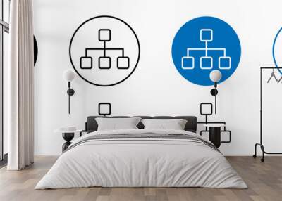 Sitemap thin line black and blue icon Wall mural