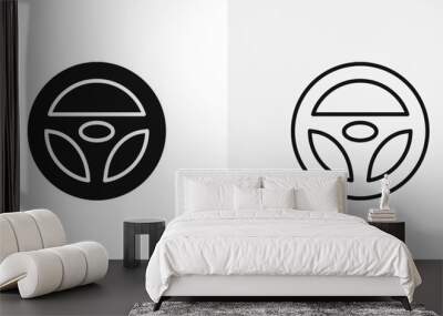 Steering wheel vector icon set. Wall mural