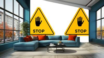 Stop Security Sign. Road Sign Indicating No Entry. Warning for Forbidden Crossings and Traffic Stops. Wall mural