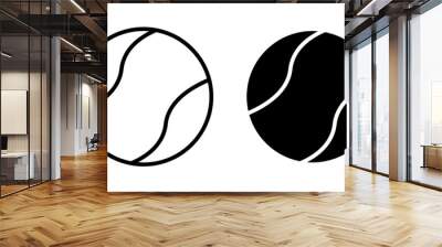 Tennis icon set. tennis sport ball vector icon in black and blue color. Wall mural