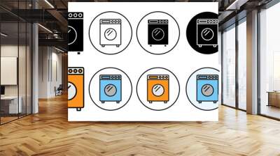 Washing machine icon set. laundry washer vector symbol. wash web sign for mobile app, and website UI design. Wall mural