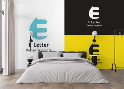 E Letter Logo Template Wall mural