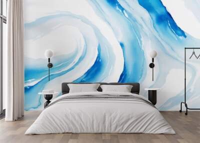 abstract soft blue and white abstract water color ocean wave texture background. Banner Graphic Resource as background for ocean wave and water wave abstract graphics	 Wall mural