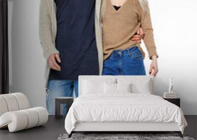 Front view of going couple. Wall mural